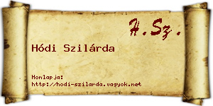 Hódi Szilárda névjegykártya